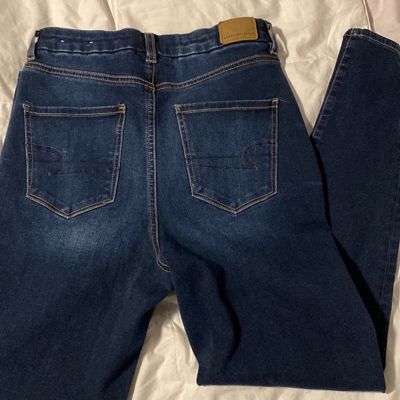 American Eagle Dark Wash High Rise Stretchy Jeans - Picture 4 of 5